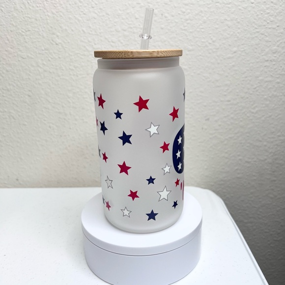 4 America Sunglasses and Stars Handmade Libbey Glass Cups - Picture 4 of 5